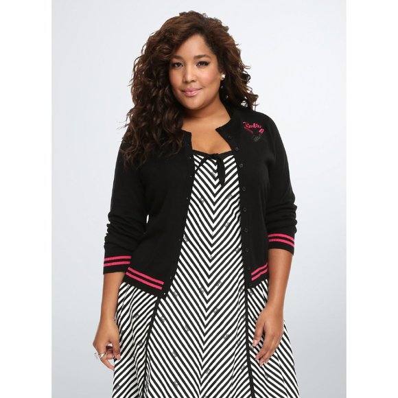Barbie By Torrid Crewneck Logo Cardigan 